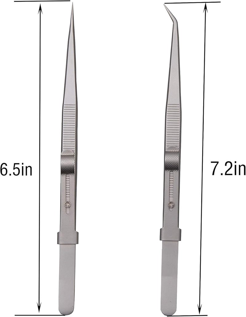 Yababa Tweezers, Precision Tweezers Set, Anti-Static Stainless Steel Curved of Tweezers, for Electronics, Laboratory Work, Jewelry-Making, Craft, Soldering, Etc（2 PCS） - Image 1